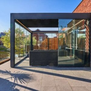 Pinela Deluxe Wall Mounted Pergola side facing