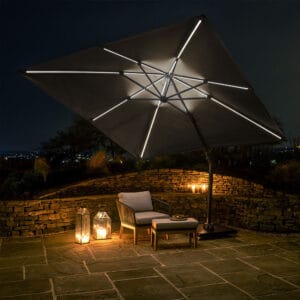 Glow Challenger T2 3m Square Anthracite Free Arm Parasol - Image 4