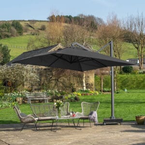 Icon Premium T1 4mx3m Rectangular Faded Black Parasol - Image 4