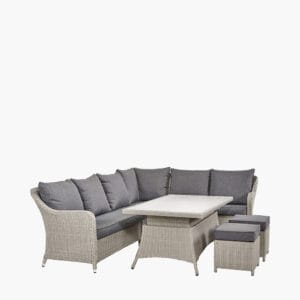 Antigua Stone Grey Outdoor Corner Seating Set with Ceramic Top - Image 8