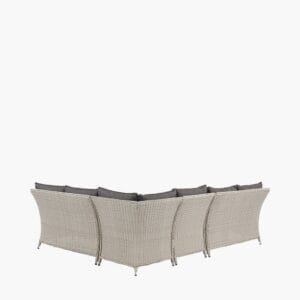 Antigua Stone Grey Outdoor Corner Seating Set with Ceramic Top and Fire Pit - Image 4