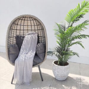 St Kitts Stone Grey Outdoor Single Nest Chair - Image 3