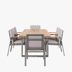 Stockholm Anthracite Outdoor 6 Seater Dining Set - Image 10