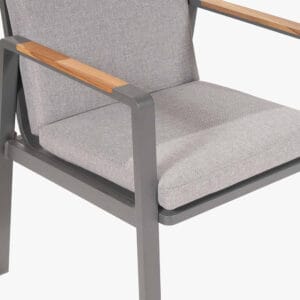 Stockholm Anthracite Outdoor 6 Seater Dining Set - Image 5