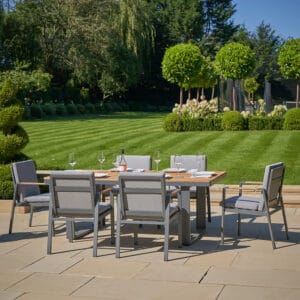 Stockholm Anthracite Outdoor 6 Seater Dining Set - Image 3