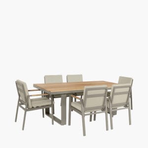 Stockholm Limestone Outdoor 6 Seater Dining Set - Image 9
