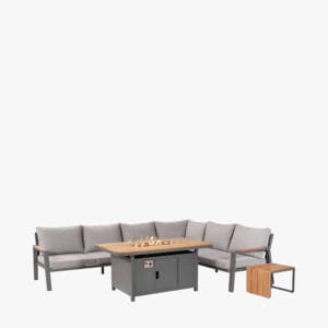 Stockholm Anthracite Outdoor Corner Seating Set including Fire Pit Table - Image 10