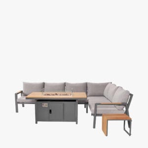 Stockholm Anthracite Outdoor Corner Seating Set including Fire Pit Table - Image 8