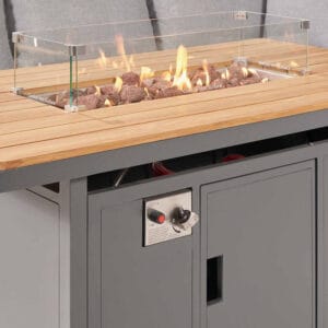 Stockholm Anthracite Outdoor Corner Seating Set including Fire Pit Table - Image 4
