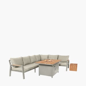 Stockholm Limestone Outdoor Corner Seating Set including Fire Pit Table - Image 11