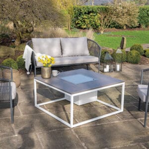 Cosiloft 100 White and Grey Fire Pit Table - Image 3