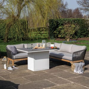 Cosiloft 120 Relaxed White And Grey Dining fire Pit - Image 11