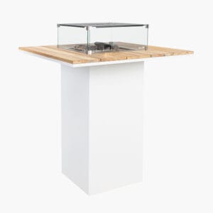 Cosiloft 100 White and Teak Fire Pit Bar Table - Image 4