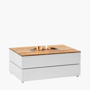Cosipure 120 White and Teak Rectangular Fire Pit - Image 7