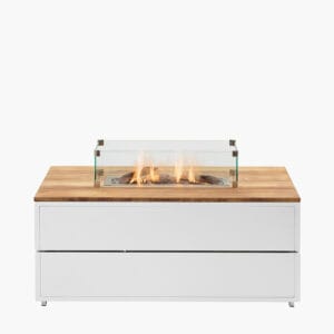 Cosipure 120 White and Teak Rectangular Fire Pit - Image 6
