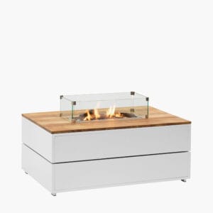 Cosipure 120 White and Teak Rectangular Fire Pit - Image 5