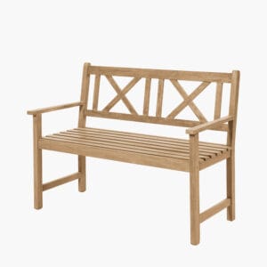 Cambridge Light Teak Outdoor 2 Seater Bench - Image 4