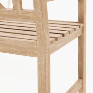 Cambridge Light Teak Outdoor 3 Seater Acacia Wood Bench - Image 7