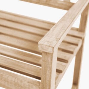 Cambridge Light Teak Outdoor 3 Seater Acacia Wood Bench - Image 5