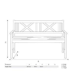 Cambridge Light Teak Outdoor 3 Seater Acacia Wood Bench - Image 3