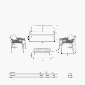 Denver Grey Outdoor Seating Set - Image 15