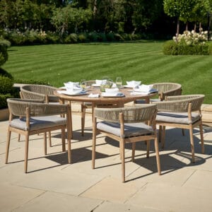 Denver Sage Green Outdoor 6 Seater Dining Set - Image 3