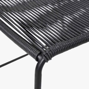 Pang Black Outdoor 4 Seater Dining Set - Image 6