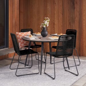 Pang Black Outdoor 4 Seater Dining Set - Image 3