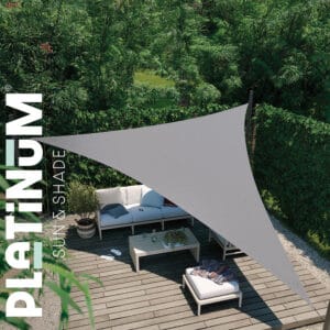 4m Triangle Waterproof Shade Sail Grey - Image 3