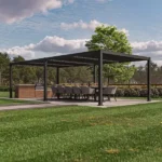 Como 7.8m x 4m Aluminium Metal Outdoor Garden Pergola in Grey