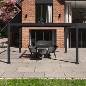 4m x 4m Freestanding Pergola – Frame Only by Como on patio