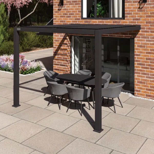 Wall Mounted Pergola – Frame Only by Como on brick house with stone patio
