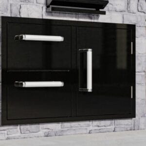Black Silk Burford Double Drawers Single Door - Image 7