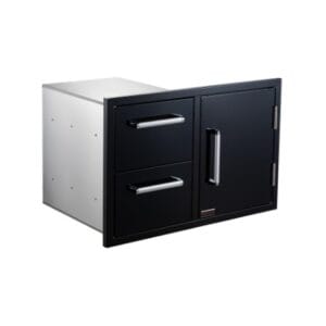 Black Silk Burford Double Drawers Single Door - Image 4