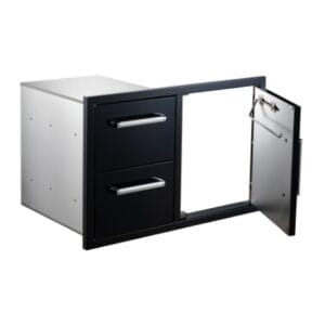 Black Silk Burford Double Drawers Single Door - Image 3