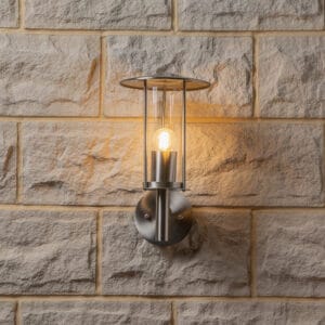 Myosotis Brushed Steel Metal Chimney Wall Light - Image 7