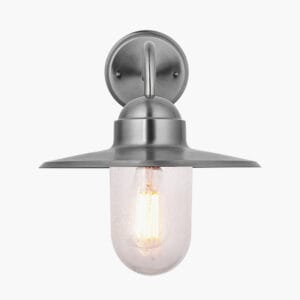 Lilium Brushed Steel Metal and Glass Fisherman Wall Light - Image 11