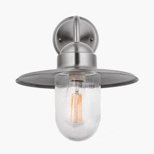 Lilium Brushed Steel Metal and Glass Fisherman Wall Light - Image 10