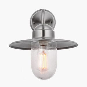 Lilium Brushed Steel Metal and Glass Fisherman Wall Light - Image 9
