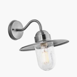 Lilium Brushed Steel Metal and Glass Fisherman Wall Light - Image 7