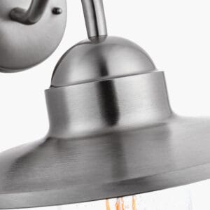 Lilium Brushed Steel Metal and Glass Fisherman Wall Light - Image 4