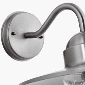 Lilium Brushed Steel Metal and Glass Fisherman Wall Light - Image 3