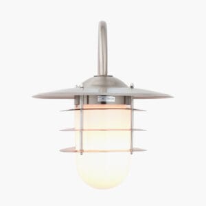 Centauri Brushed Steel Metal and Opaque Glass Wall Light - Image 10