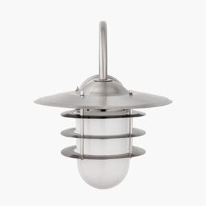 Centauri Brushed Steel Metal and Opaque Glass Wall Light - Image 9