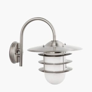 Centauri Brushed Steel Metal and Opaque Glass Wall Light - Image 7