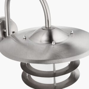 Centauri Brushed Steel Metal and Opaque Glass Wall Light - Image 5