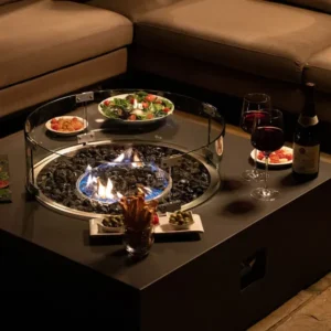 Rectangular Gas Fire Pit Coffee Table - Colour Options - Image 7