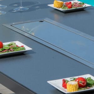 Outdoor Fabric Pulse Rectangular Corner Dining Set with Fire Pit Table - Colour Options - Image 4