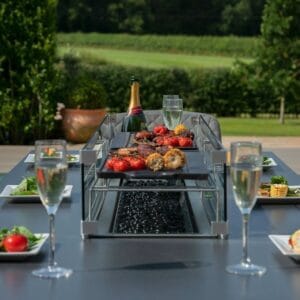 Outdoor Fabric Pulse Rectangular Corner Dining Set with Fire Pit Table - Colour Options - Image 5