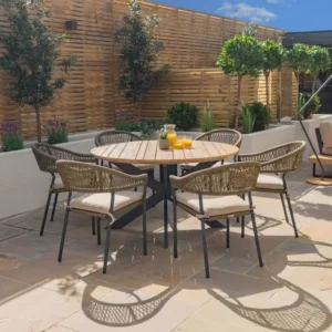 Bali Rope Weave 6 Seat Round Dining Set - Image 11